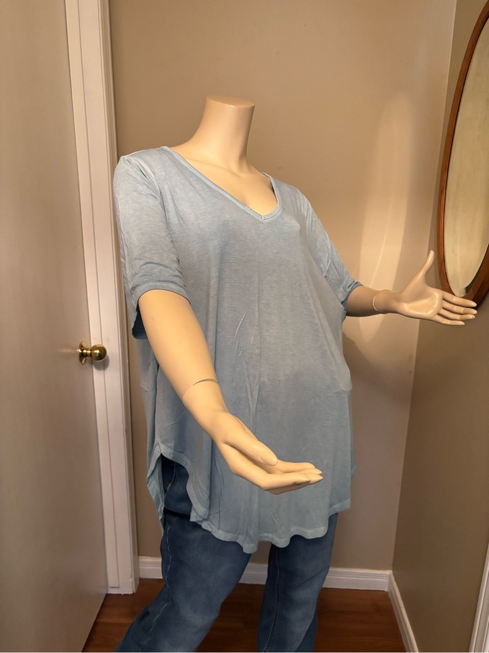 torrid Light Aqua V-Neck Tunic Top